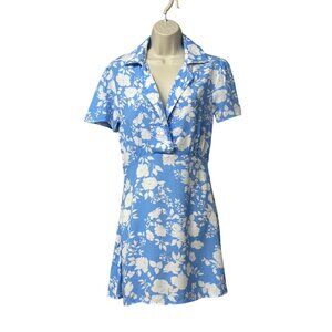 MANGO Women's Floral Shirt Dress, Bluie/White, US Size 4 – NO WAIST TIE